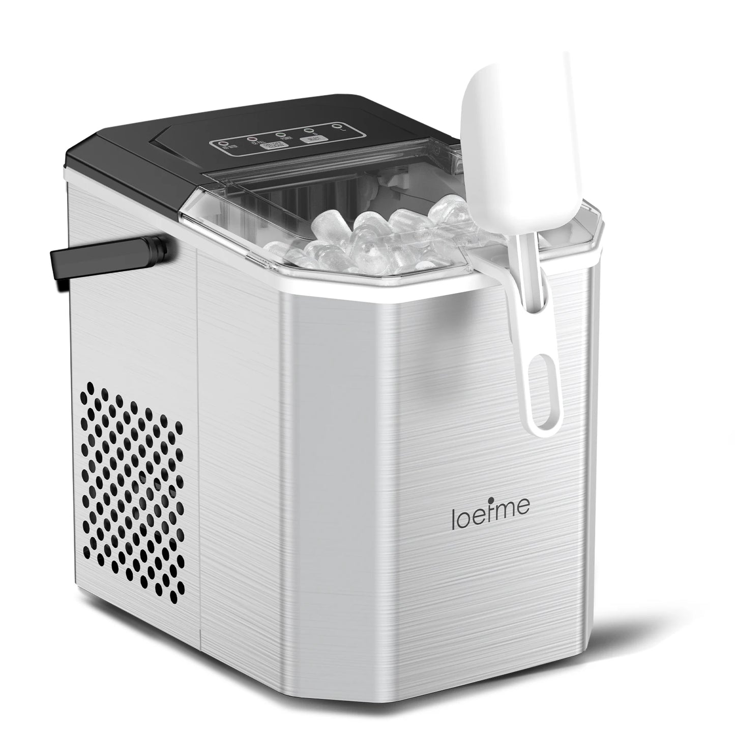 Loefme-máquina de cubos para hacer hielo, limpieza automática pequeña, máquina de hielo en forma de bala, Fabricación rápida de hielo para el hogar, cafetería, Camping