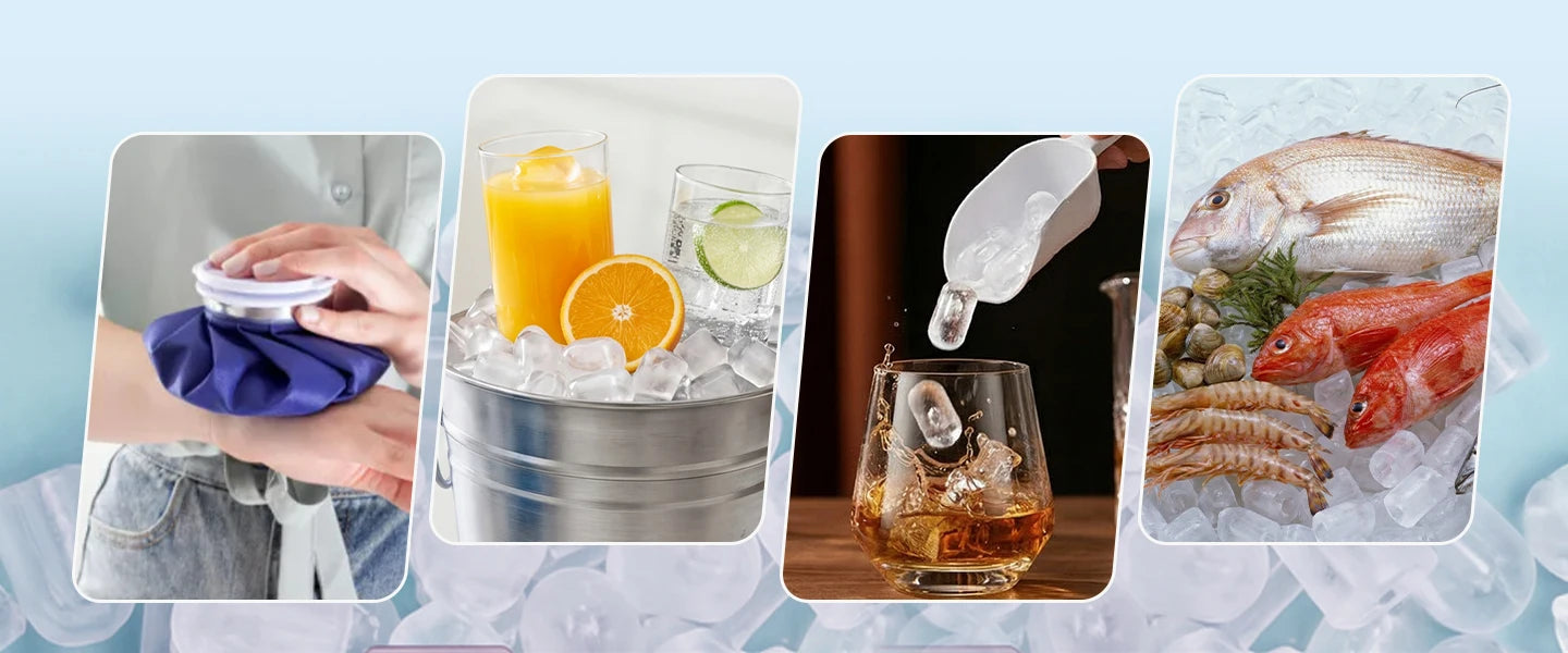 Loefme-máquina de cubos para hacer hielo, limpieza automática pequeña, máquina de hielo en forma de bala, Fabricación rápida de hielo para el hogar, cafetería, Camping