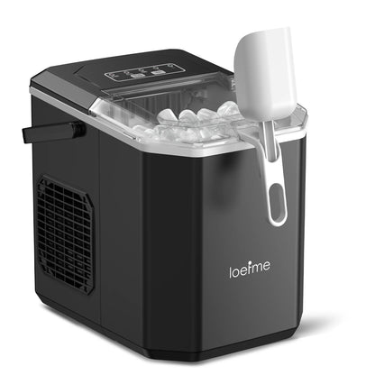 Loefme-máquina de cubos para hacer hielo, limpieza automática pequeña, máquina de hielo en forma de bala, Fabricación rápida de hielo para el hogar, cafetería, Camping
